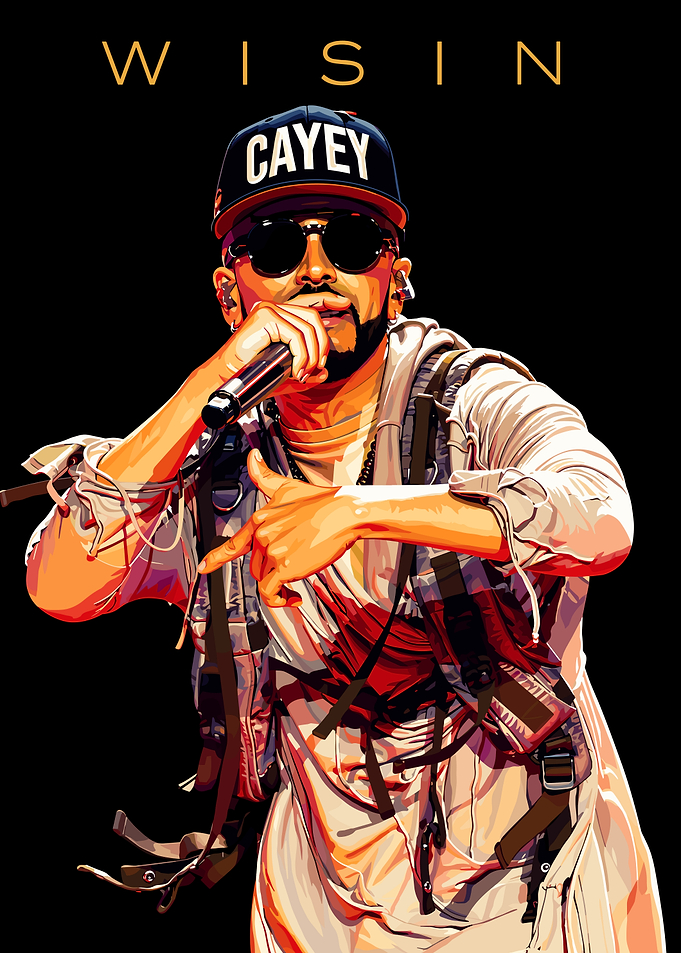 Wisin Portrait Digital Art Poster