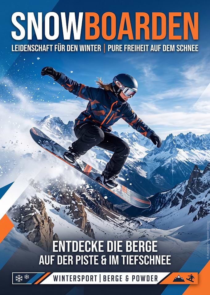 Snowboarding Action Poster