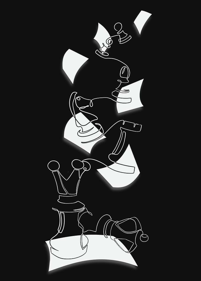 Minimalist Chess Piece Line Art