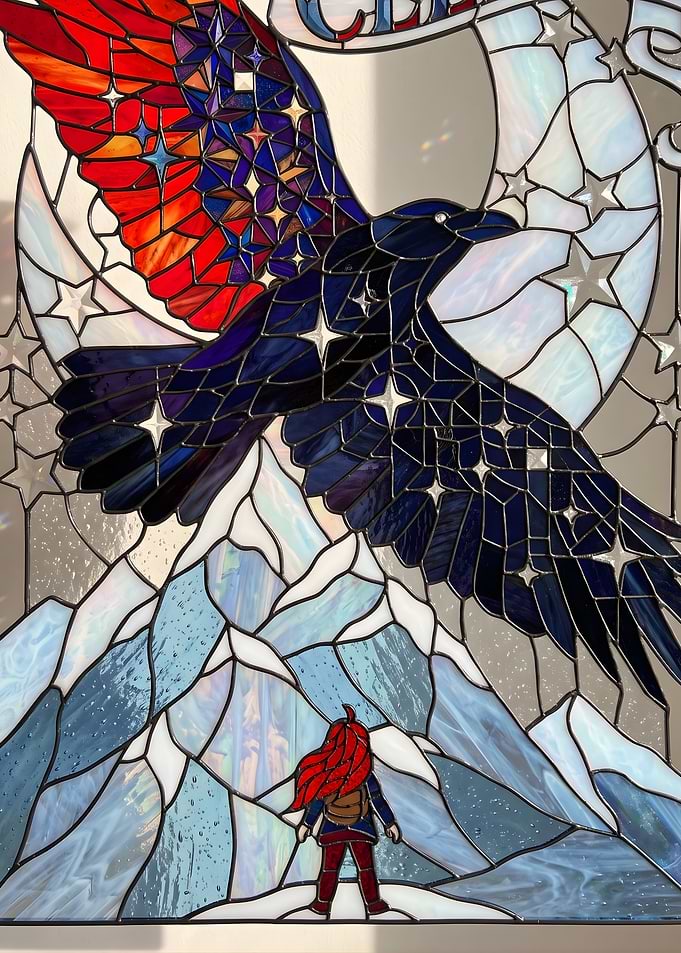 Celeste Mountain Stained Glass Art