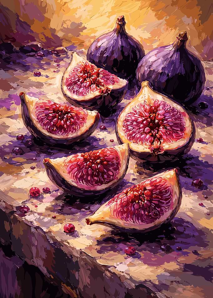 Artistic Still Life of Fresh Figs