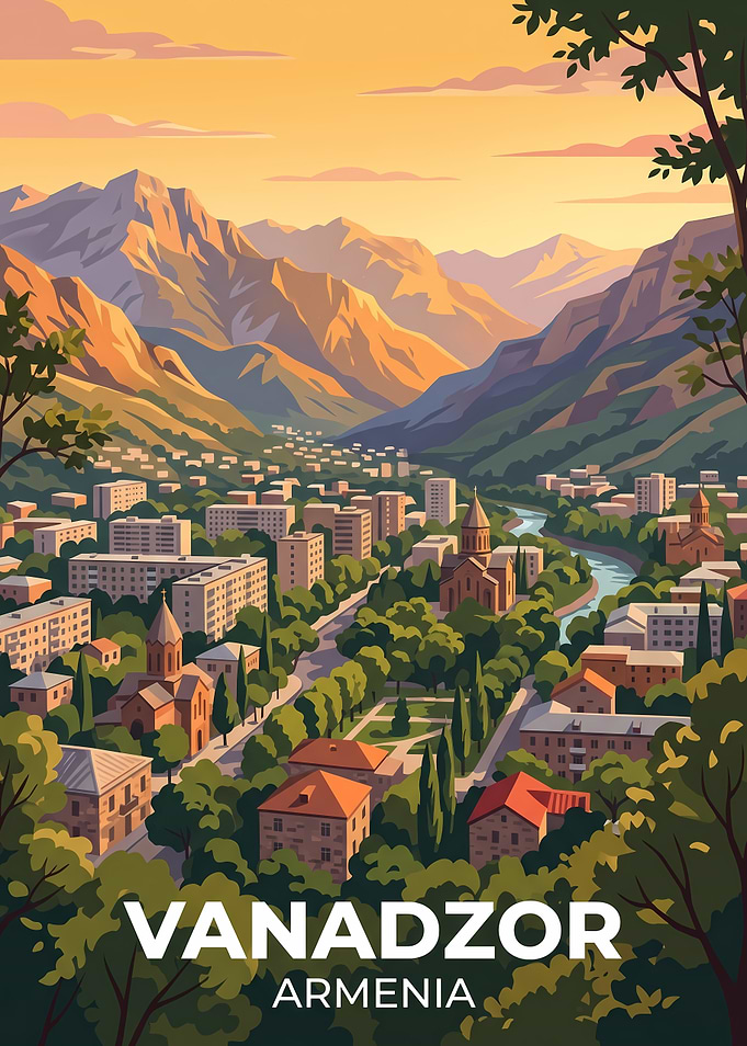 Vanadzor Armenia Travel Poster