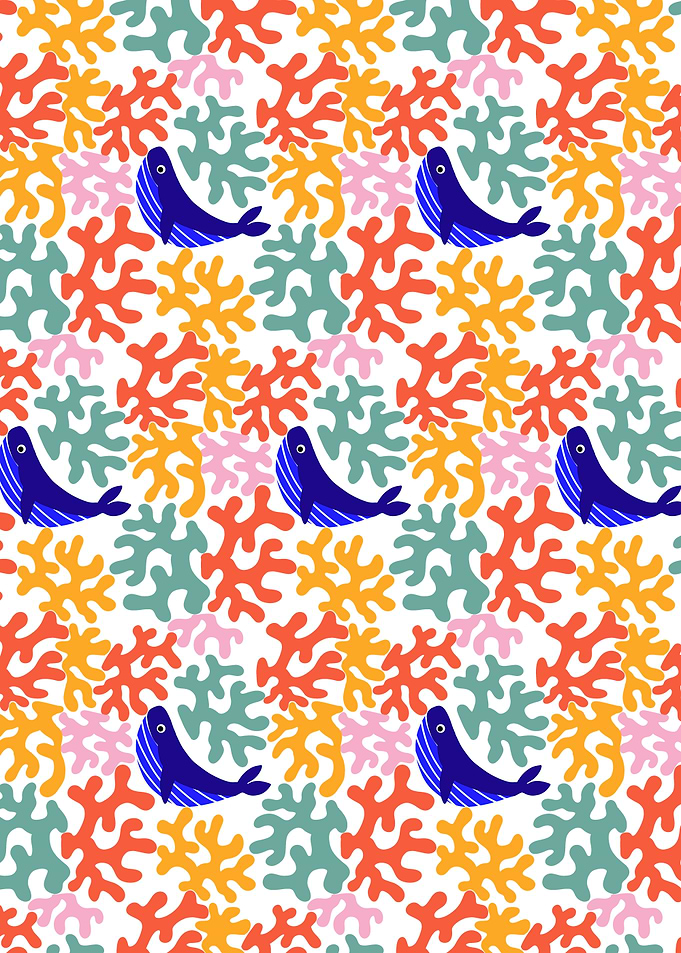 Whale and Coral Pattern