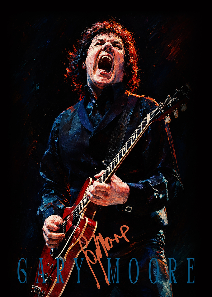 Gary Moore Electric Guitar Performance Portrait