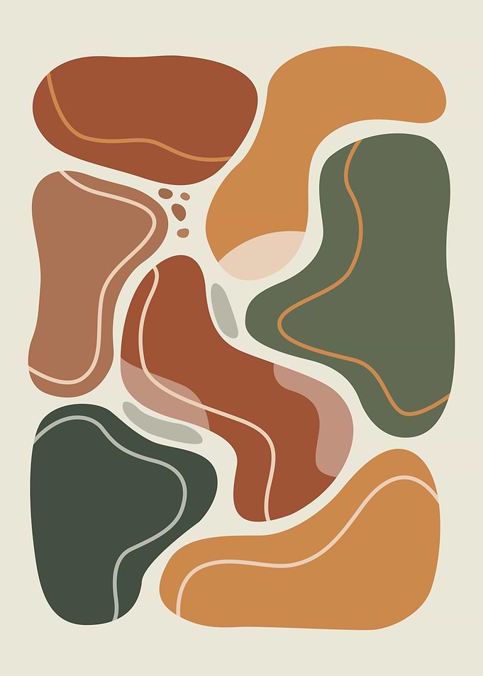 Abstract Organic Shapes Wall Art