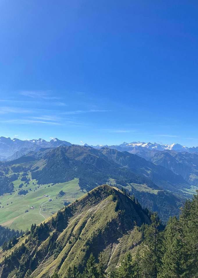 Panoramic View of Alpine Mountains