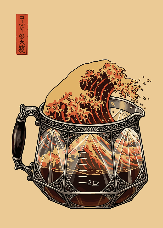 The Great Wave Coffee Pitcher