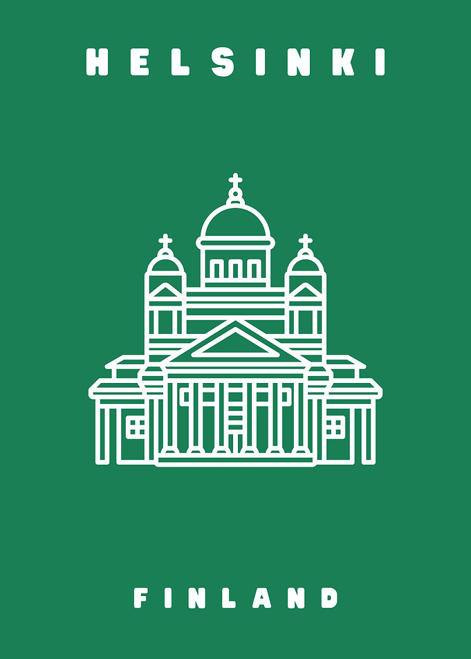 Helsinki Cathedral Minimalist Line Art