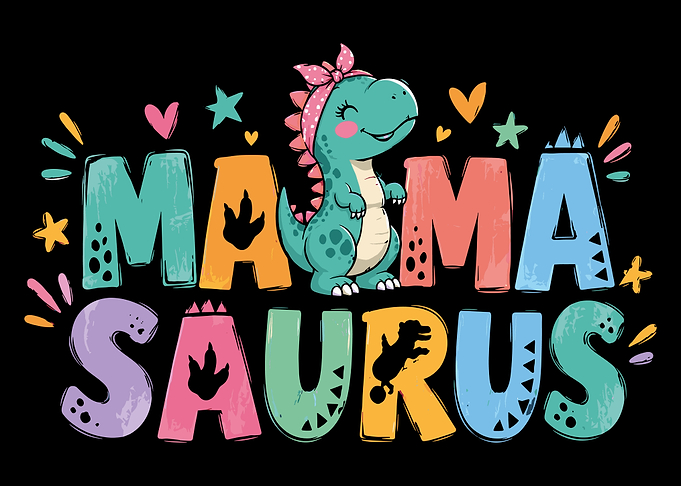 Mamasaurus Cute Dinosaur Typography Design