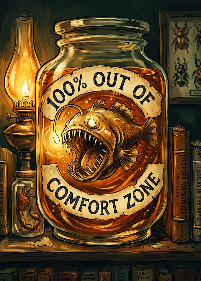 Anglerfish in a Jar Illustration