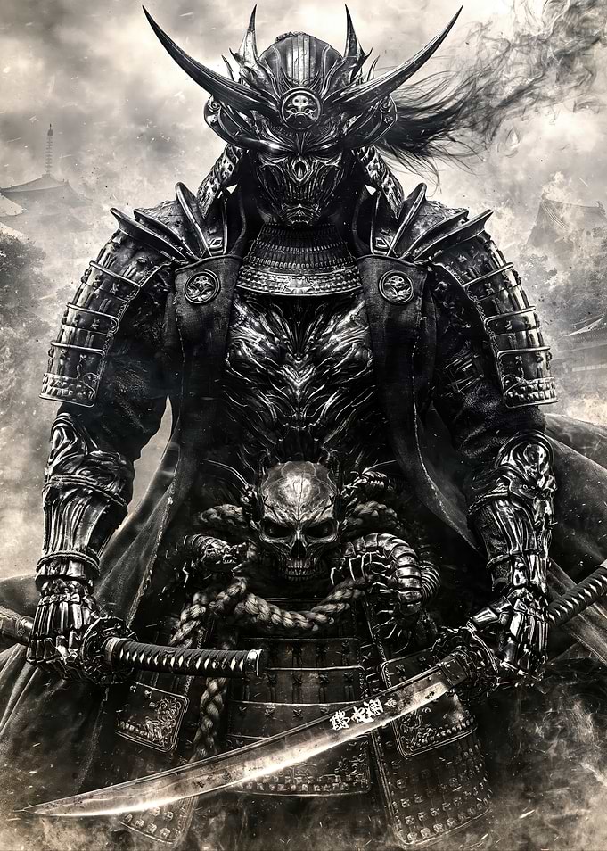 Dark Armored Samurai Warrior
