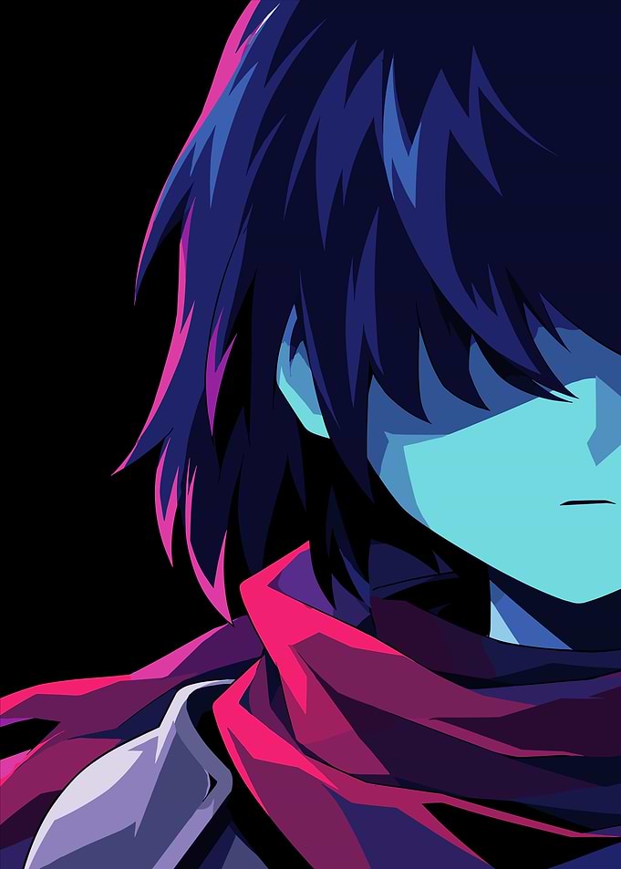 Kris from Deltarune Minimalist Portrait