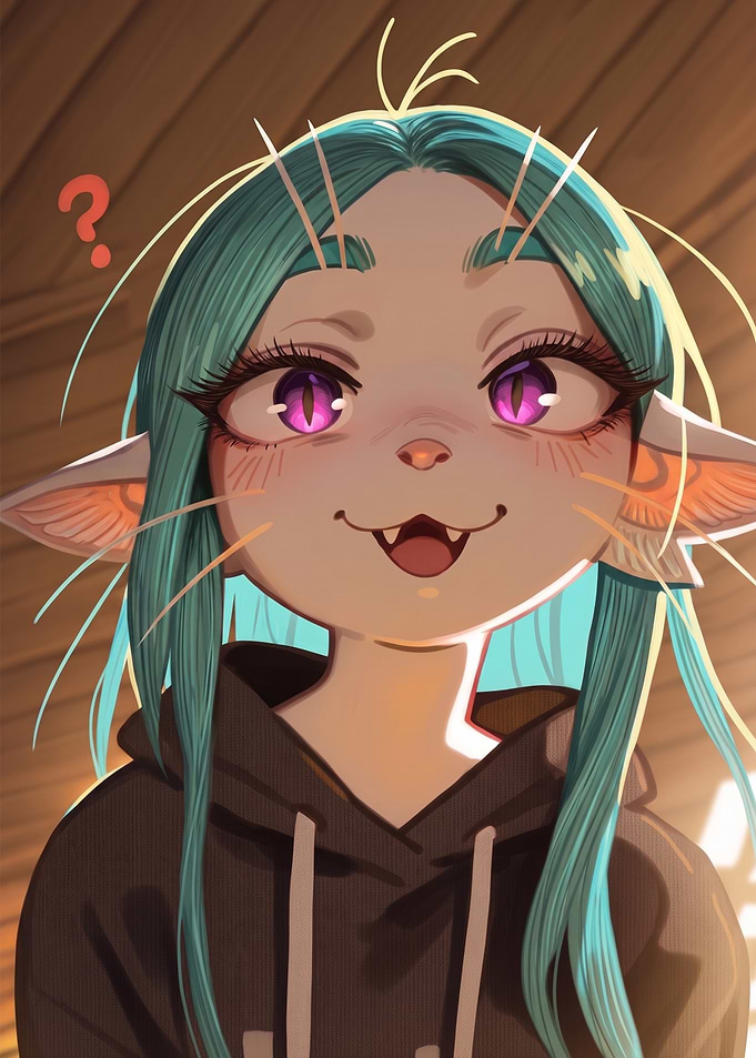 Cute Anime Cat-Girl Portrait