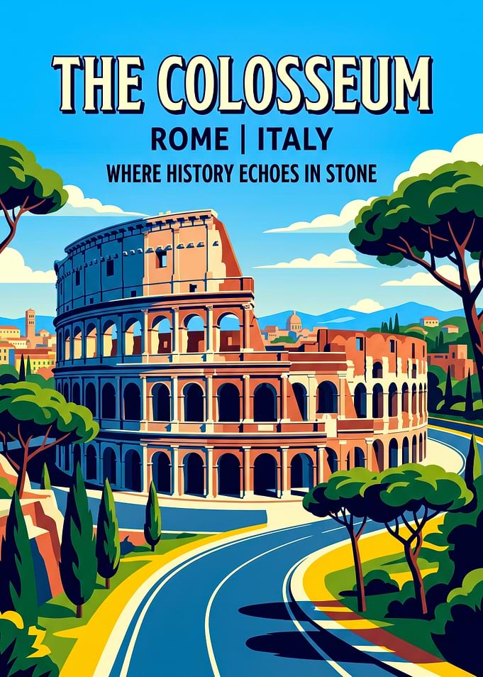 Vintage Travel Poster of the Colosseum