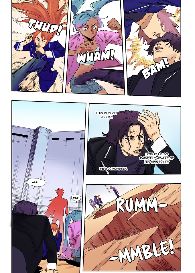 Action-packed manga comic page