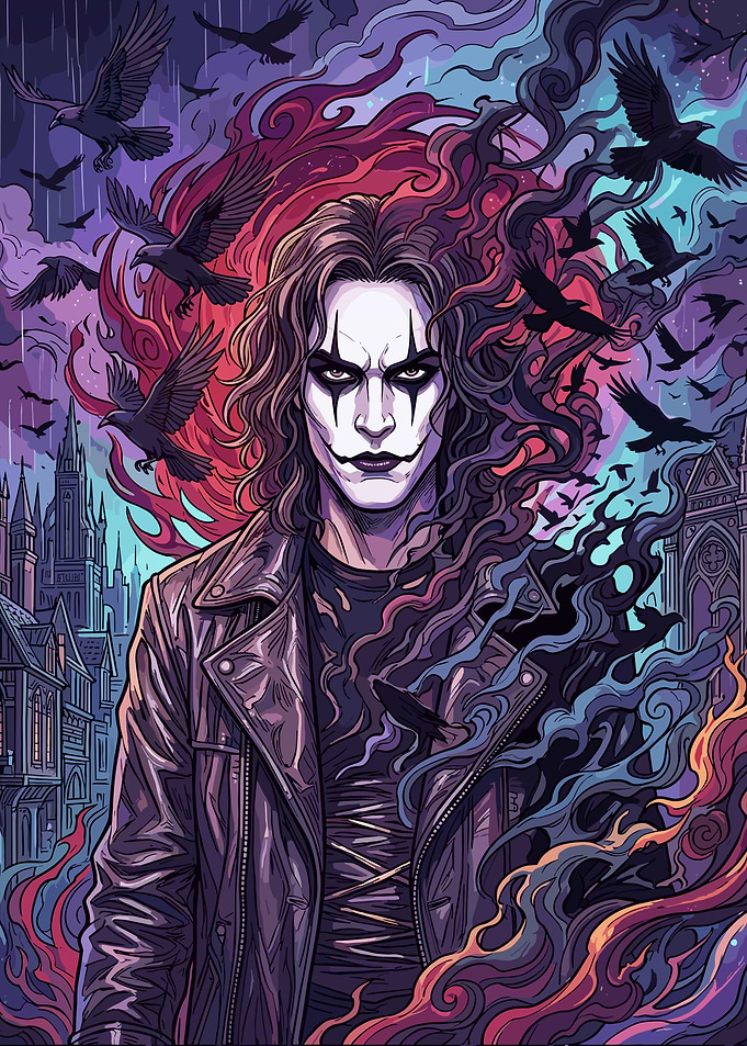 The Crow Gothic Portrait Illustration