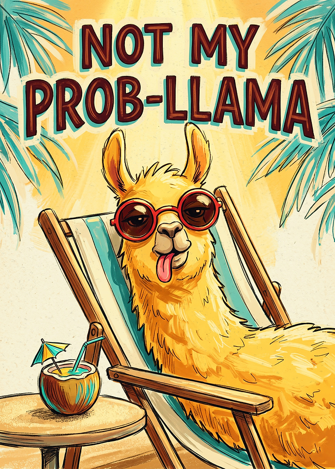 Not My Prob-Llama Summer Illustration