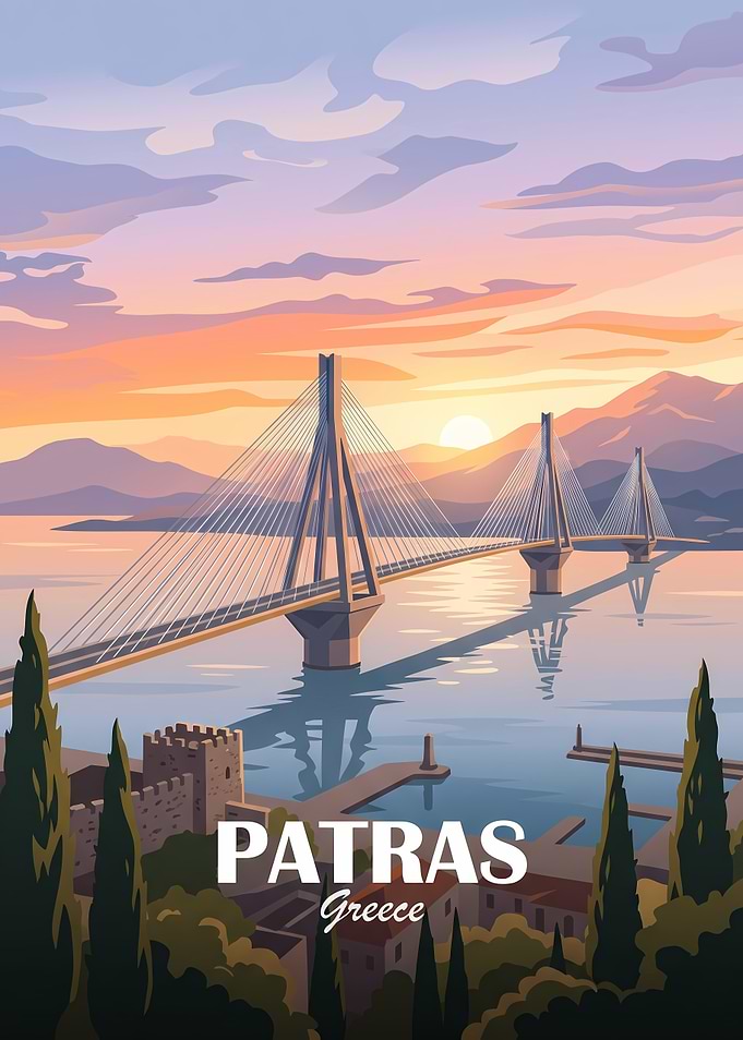 Patras Greece Travel Poster