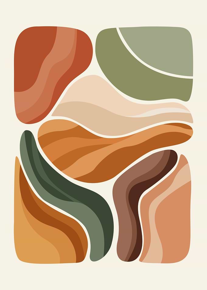 Abstract Organic Shapes Wall Art