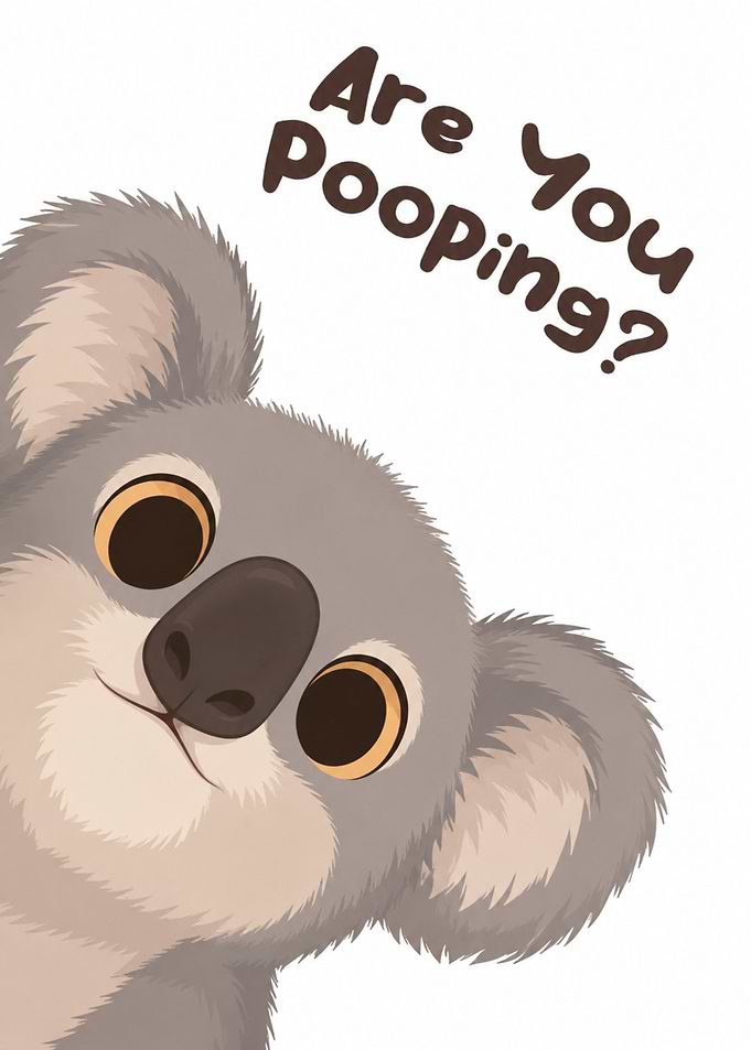 Funny Koala Bathroom Sign