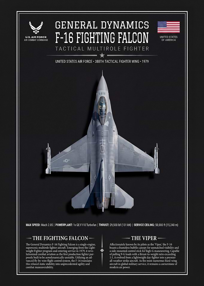 General Dynamics F-16 Fighting Falcon Poster