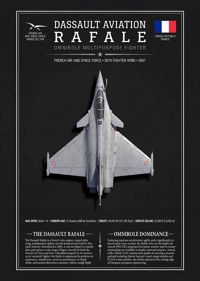 Dassault Rafale Fighter Jet Poster