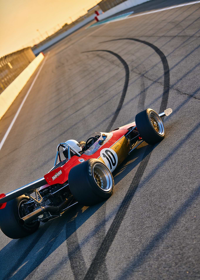 Vintage Formula Race Car on Track