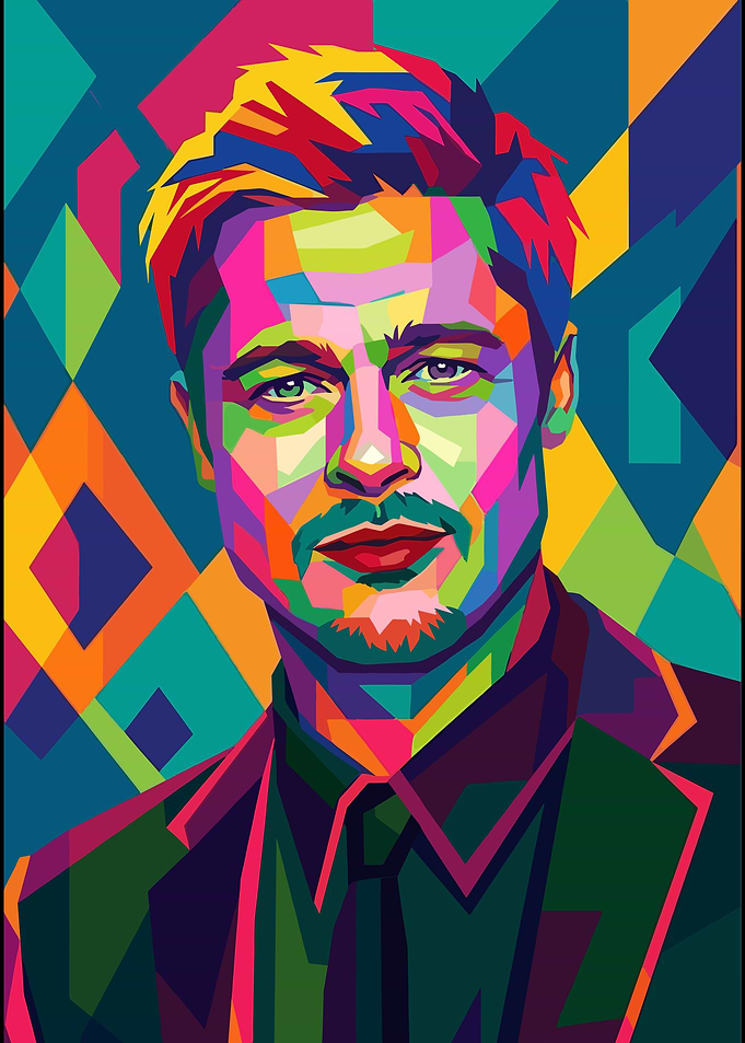 Brad Pitt WPAP Pop Art Portrait