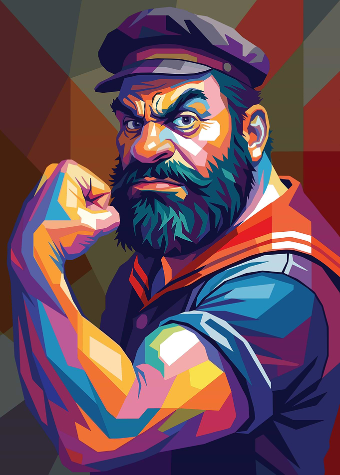 Colorful Pop Art Popeye Sailor