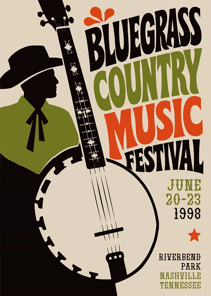 Vintage Bluegrass Country Music Festival Poster