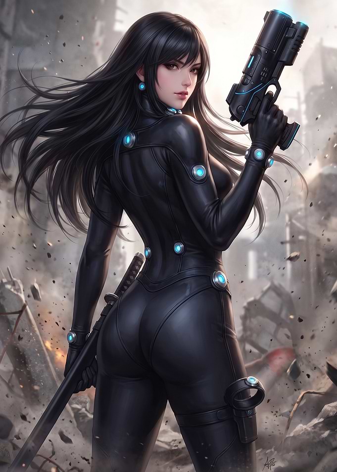 Gantz Style Sci-Fi Warrior