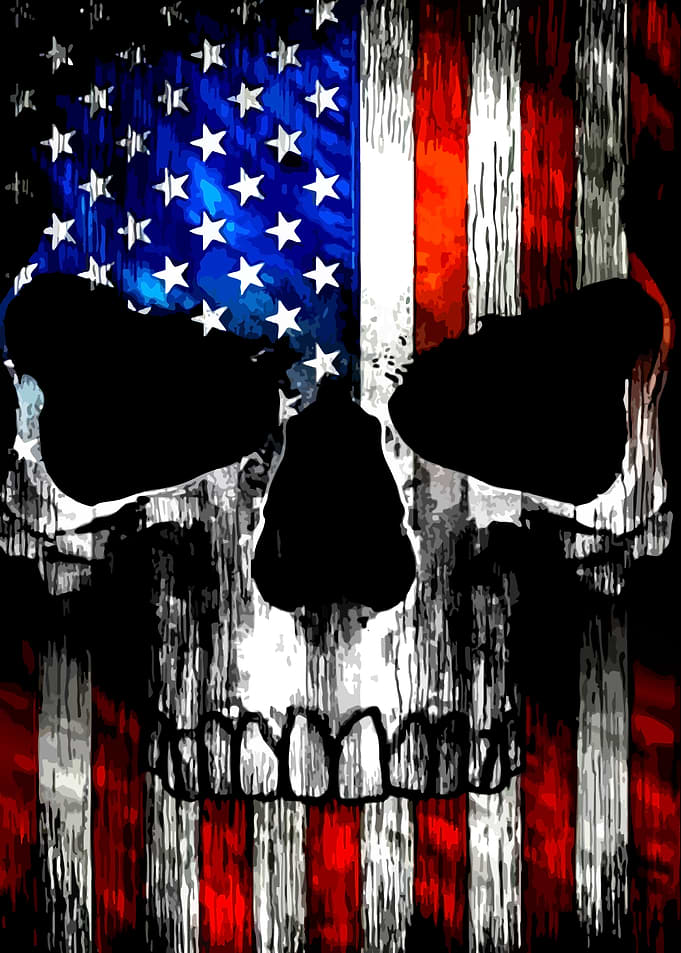 American Flag Skull Graphic