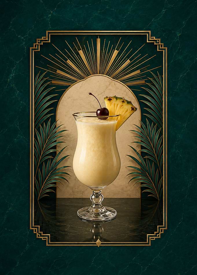 Art Deco Piña Colada Cocktail