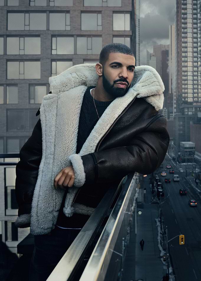 Drake Posing on City Balcony