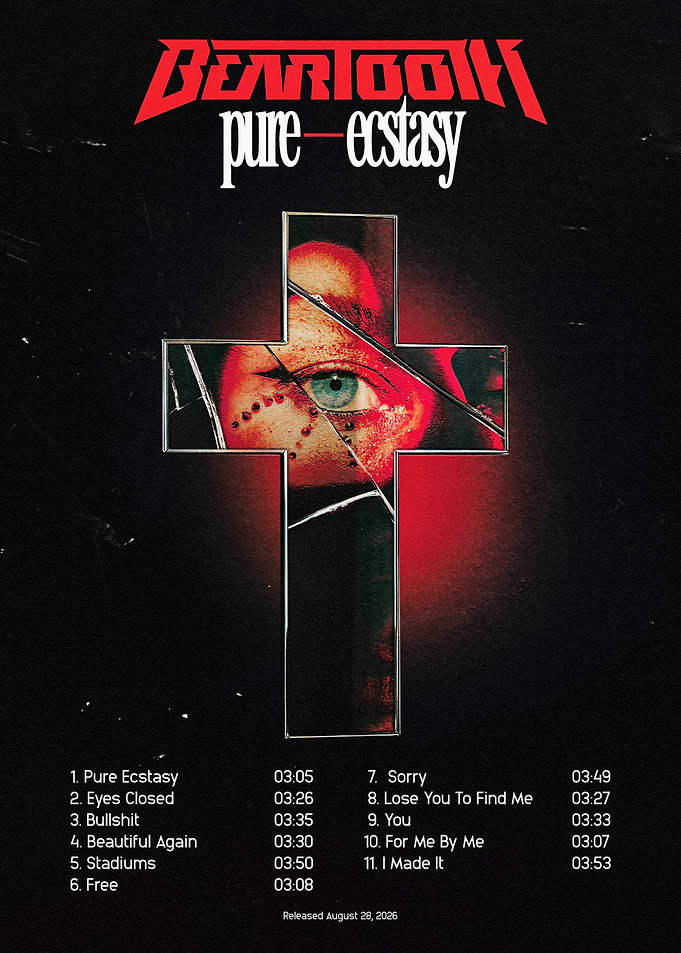 Beartooth Pure Ecstasy Album Tracklist Poster