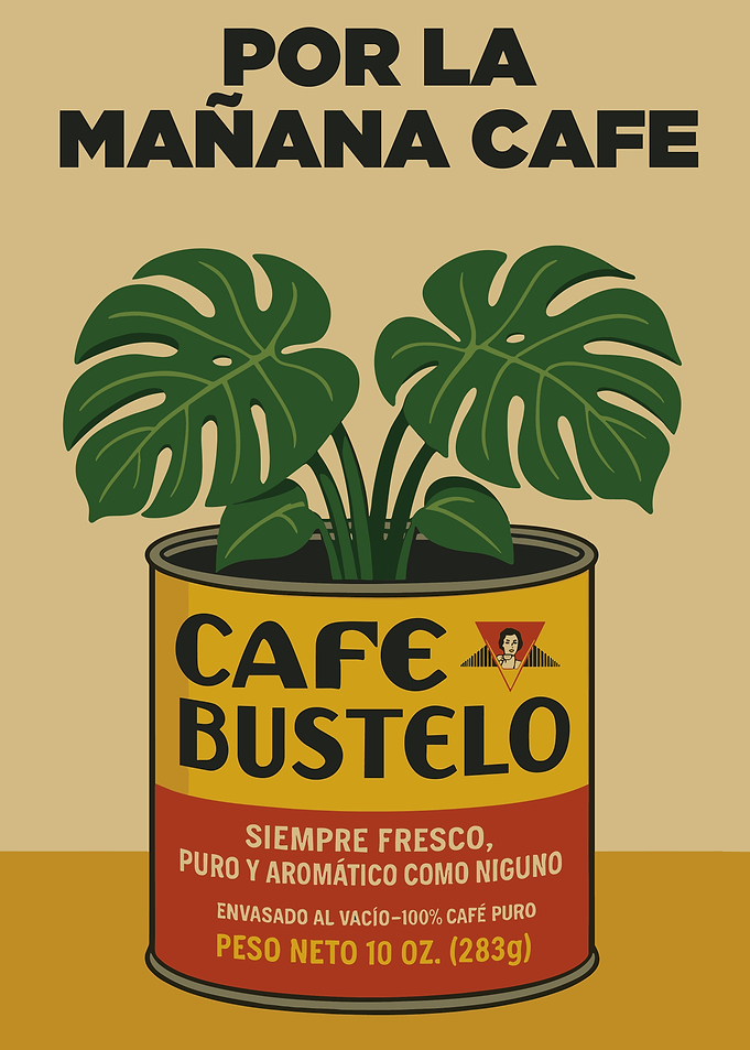 Cafe Bustelo Monstera Plant Poster