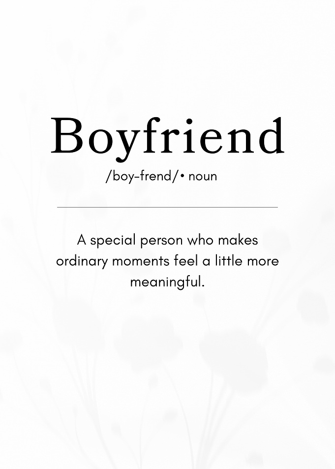 Boyfriend Definition Minimalist Wall Art