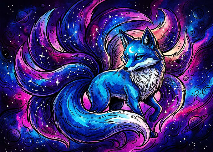 Cosmic Nine-Tailed Fox Kitsune