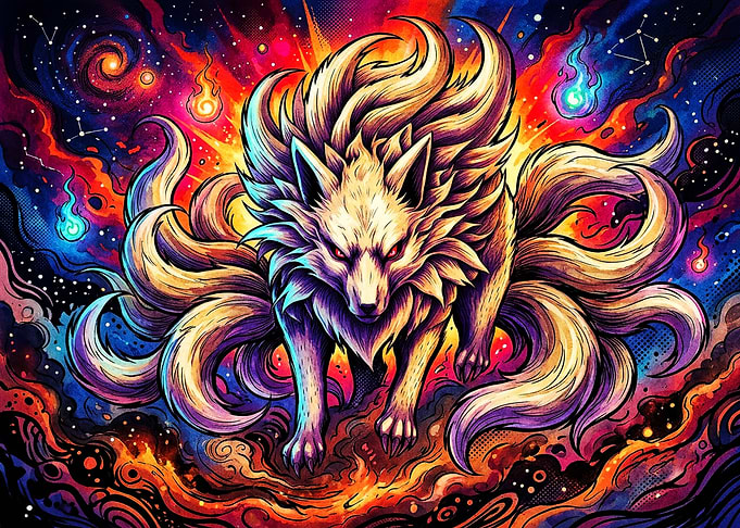 Cosmic Nine-Tailed Fox Kitsune