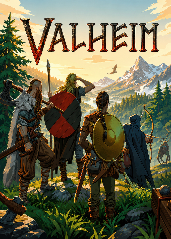 Valheim Viking Adventure Game Poster