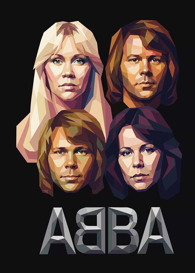 ABBA Low Poly Portrait Poster