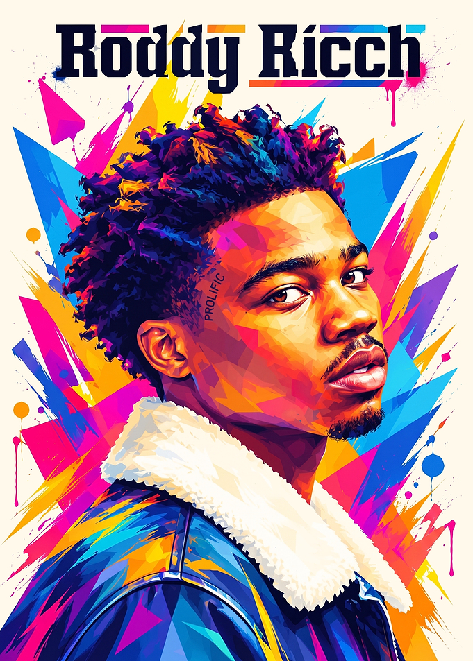 Roddy Ricch Colorful Pop Art Portrait