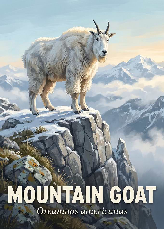 Mountain Goat Nature Poster