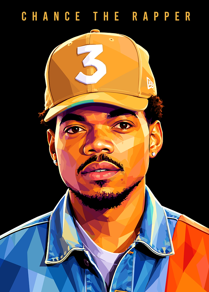 Chance the Rapper Low Poly Portrait
