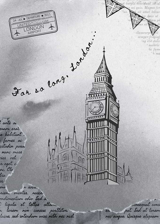 Vintage London Travel Poster Illustration