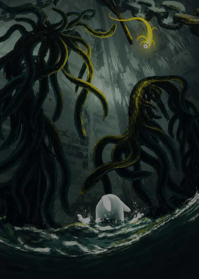 Rain World Slugcat and Overseer