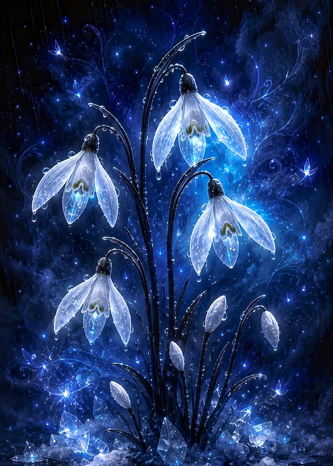 Snowdrop Flowers in The Winter