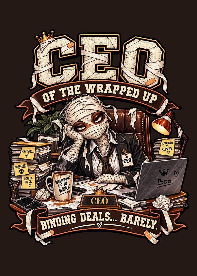 CEO of the Wrapped Up – Funny Mummy Corporate Burnout