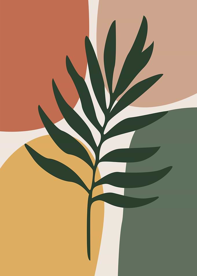 Minimalist Abstract Botanical Leaf Art