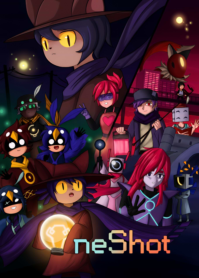 OneShot Game Character Ensemble Poster